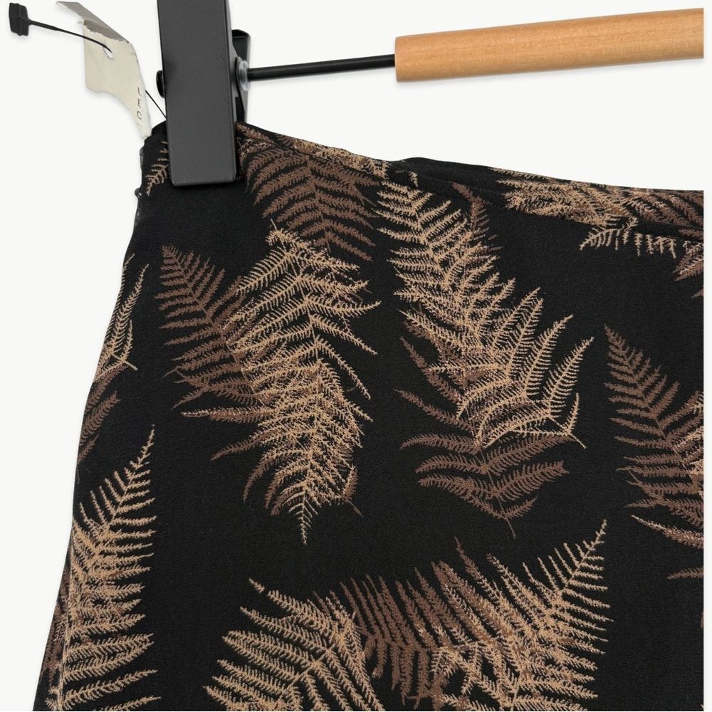 Vintage Calvin Klein Silk Maxi Skirt Bias Cut 90s Minimalist Size 4 Black Tan - Picture 3 of 16